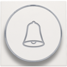 white krytka Niko original/intense s priesvitným krúžkom a symbolom zvončeka 101-64007 pre tlačidlo