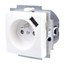 zásuvka s USB nabíjačkou ABB Basic55 2017-0-0878 biela